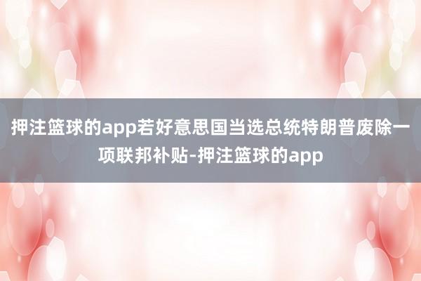 押注篮球的app若好意思国当选总统特朗普废除一项联邦补贴-押注篮球的app