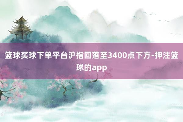 篮球买球下单平台沪指回落至3400点下方-押注篮球的app