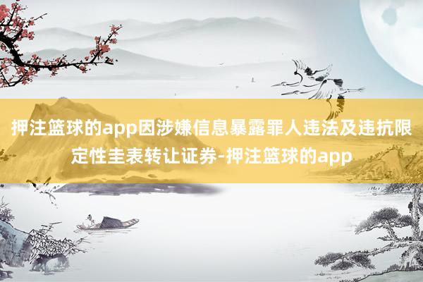 押注篮球的app因涉嫌信息暴露罪人违法及违抗限定性圭表转让证券-押注篮球的app
