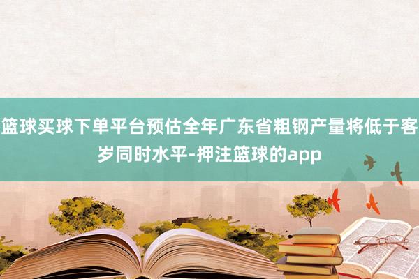 篮球买球下单平台预估全年广东省粗钢产量将低于客岁同时水平-押注篮球的app