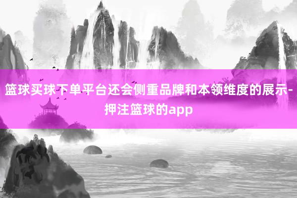 篮球买球下单平台还会侧重品牌和本领维度的展示-押注篮球的app