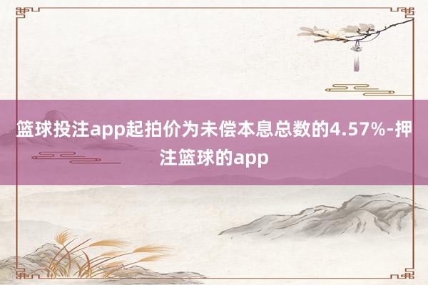 篮球投注app起拍价为未偿本息总数的4.57%-押注篮球的app