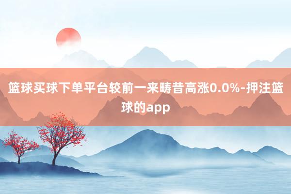 篮球买球下单平台较前一来畴昔高涨0.0%-押注篮球的app