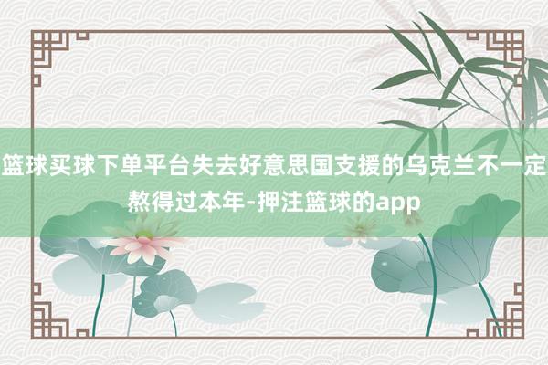 篮球买球下单平台失去好意思国支援的乌克兰不一定熬得过本年-押注篮球的app