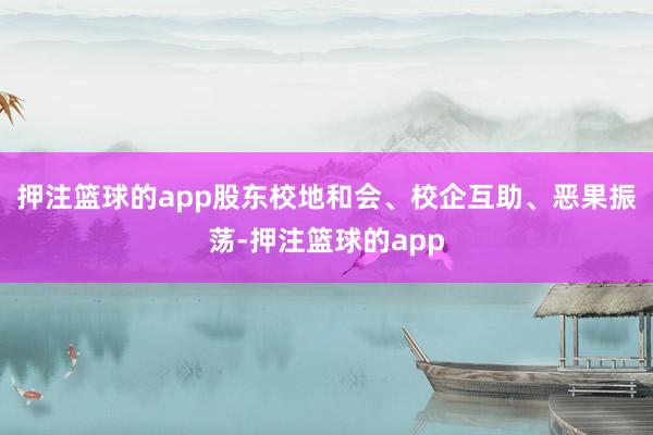 押注篮球的app股东校地和会、校企互助、恶果振荡-押注篮球的app