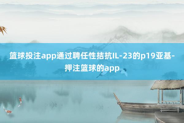 篮球投注app通过聘任性拮抗IL-23的p19亚基-押注篮球的app