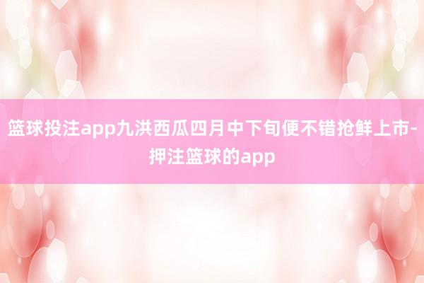 篮球投注app九洪西瓜四月中下旬便不错抢鲜上市-押注篮球的app