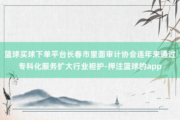篮球买球下单平台长春市里面审计协会连年来通过专科化服务扩大行业袒护-押注篮球的app