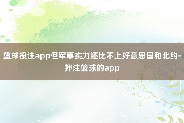 篮球投注app但军事实力还比不上好意思国和北约-押注篮球的app