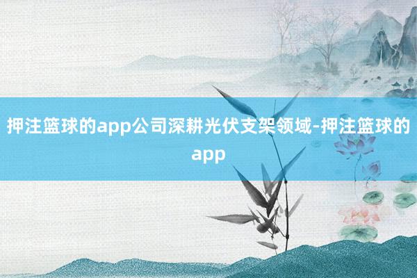 押注篮球的app公司深耕光伏支架领域-押注篮球的app