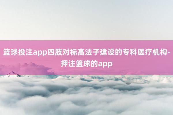 篮球投注app四肢对标高法子建设的专科医疗机构-押注篮球的app