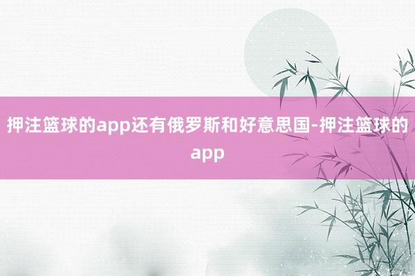 押注篮球的app还有俄罗斯和好意思国-押注篮球的app