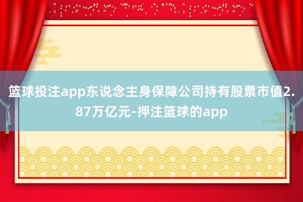 篮球投注app东说念主身保障公司持有股票市值2.87万亿元-押注篮球的app