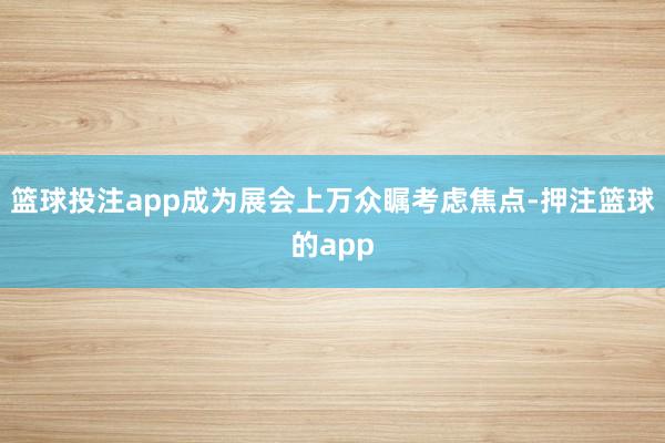 篮球投注app成为展会上万众瞩考虑焦点-押注篮球的app