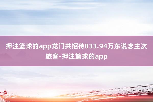 押注篮球的app龙门共招待833.94万东说念主次旅客-押注篮球的app