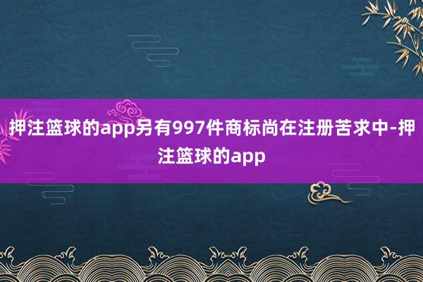 押注篮球的app另有997件商标尚在注册苦求中-押注篮球的app