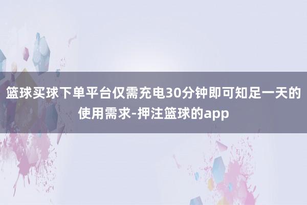 篮球买球下单平台仅需充电30分钟即可知足一天的使用需求-押注篮球的app