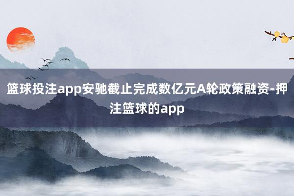 篮球投注app安驰截止完成数亿元A轮政策融资-押注篮球的app