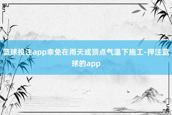 篮球投注app幸免在雨天或顶点气温下施工-押注篮球的app